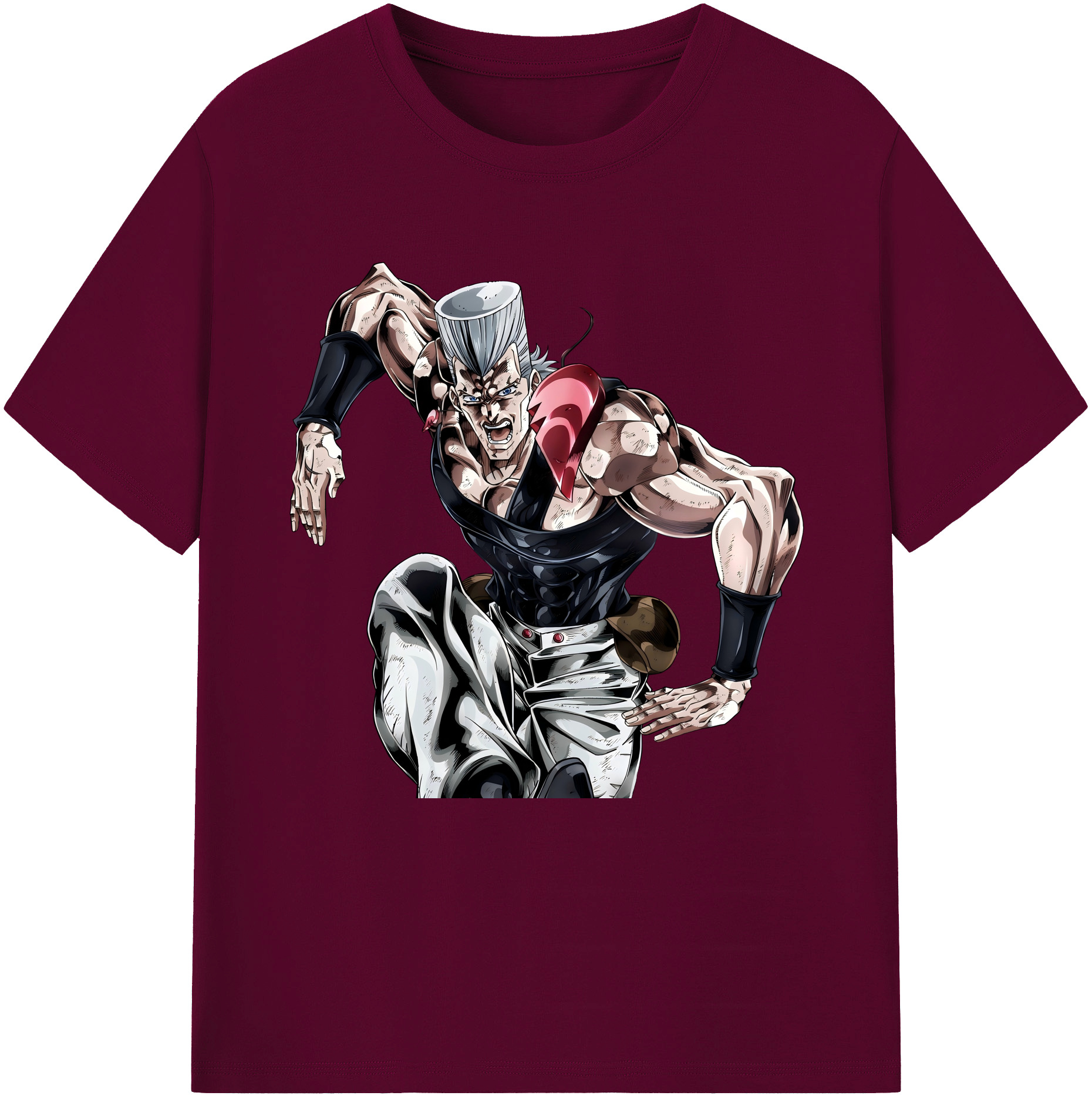 （画像用） ジョジョの奇妙な冒険 ジャン＝ピエール?ポルナレフ JoJo's Bizarre Adventure Jan Pierre Polnareff レディースカジュアルプリントTシャツ（綿100％）